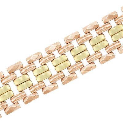 Lot 146 - Wide Two-Color Gold Bracelet