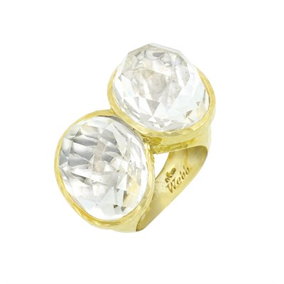 Lot 44 - Hammered Gold and Rock Crystal Ring, David Webb
