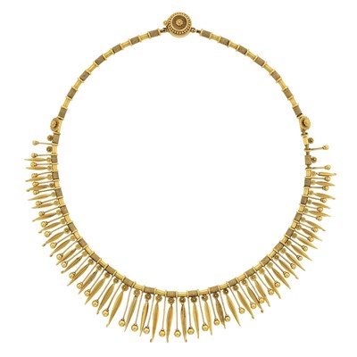 Lot 109 - Antique Gold Fringe Necklace, Eugene Fontenay, France