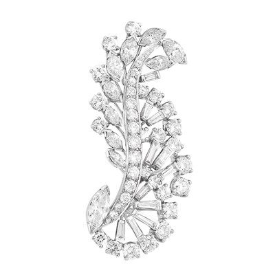 Lot 258 - Platinum and Diamond Brooch, Oscar Heyman Bros.