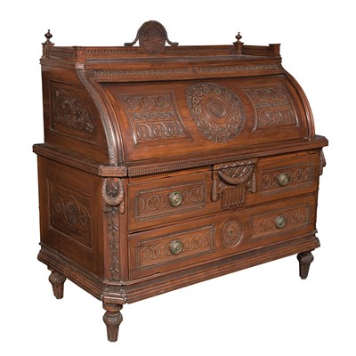 Lot 182 - Northern European Neoclassical Walnut and...