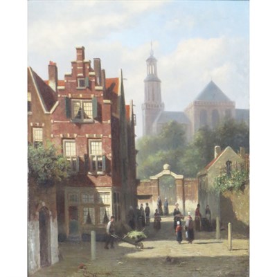 Lot 59 - Attributed to Cornelis Springer Dutch Street...