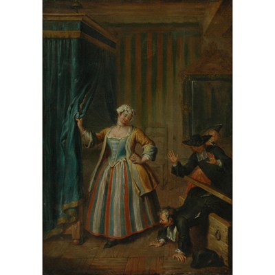 Lot 45 - French School 18th Century Caught in the Act...