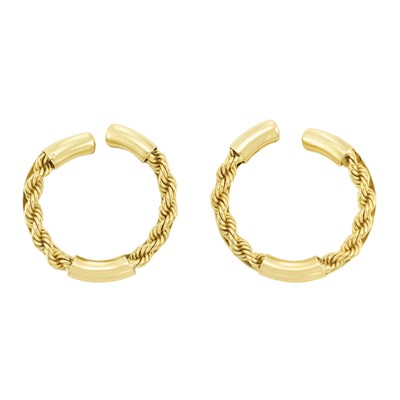 Lot 187 - Pair of Gold Hoop Earclips, Boucheron, France