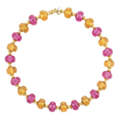 Lot 213 - Gold and Simulated Quartz Bead Necklace, Marina B