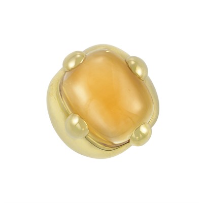 Lot 214 - Gold and Cabochon Citrine Ring, Pomellato