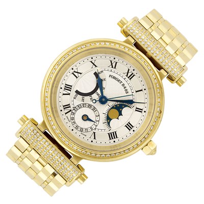 Lot 218 - Gold and Diamond 'Forget' Chronometer Wristwatch