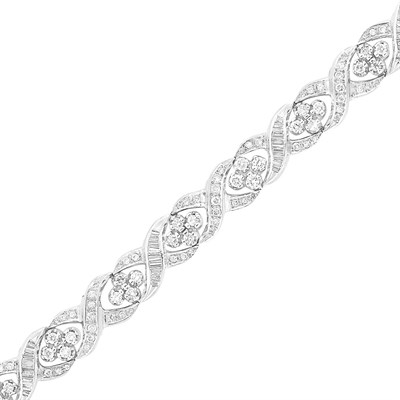 Lot 260 - Platinum and Diamond Bracelet
