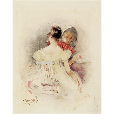 Lot 72 - Edward Percy Moran American 1862-1935 Tete a...