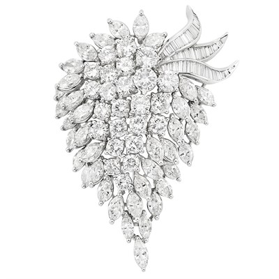 Lot 259 - Platinum and Diamond Brooch, Van Clief