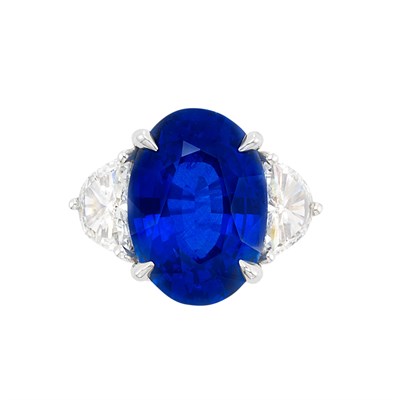 Lot 391 - Platinum, Sapphire and Diamond Ring