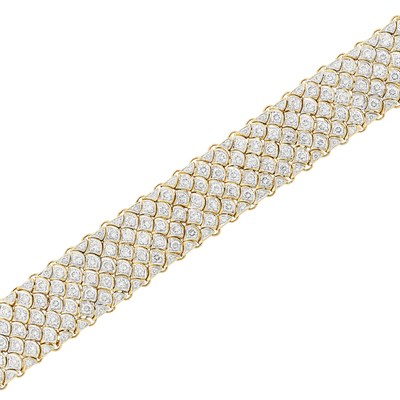 Lot 357 - Gold and Diamond Bracelet