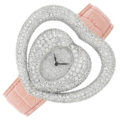 Lot 74 - Lady's White Gold and Diamond Wristwatch