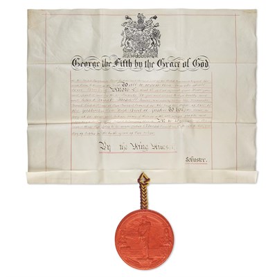 Lot 167 - [SEAL OF GEORGE V] Vellum document appointing...