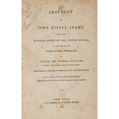 Lot 42 - [AMISTAD] Argument of Roger S. Baldwin, of New...