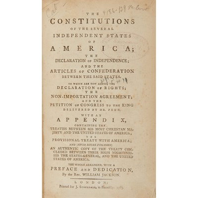 Lot 39 - [CONSTITUTIONS] The Constitutions of the...