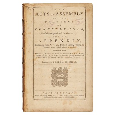 Lot 24 - [PENNSYLVANIA] The Acts of Assembly of the...