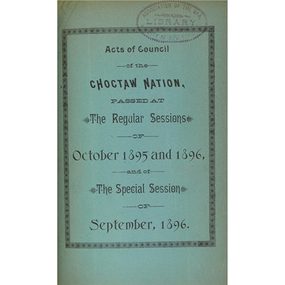 Lot 114 - [INDIAN LAWS - CHOCTAW] Group of thirteen...