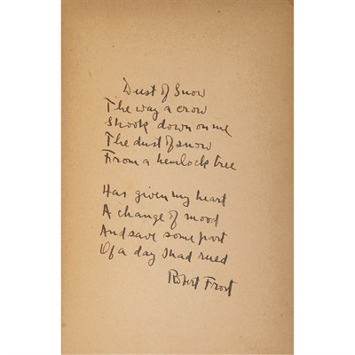 Lot 555 - FROST, ROBERT A Boy's Will. New York: Henry...