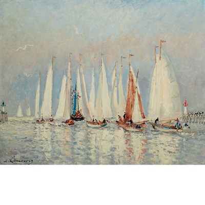 Lot 41 - Andre Hambourg French, 1909-1999 Les Voiliers...