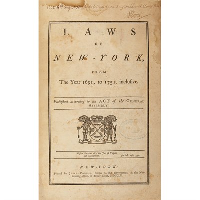 Lot 19 - [NEW YORK - LIVINGSTON, WILLIAM and SMITH,...
