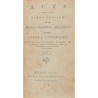Lot 79 - [TENNESSEE] Group of Acts of Assembly for the...