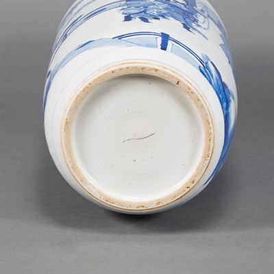 Lot 85 - Chinese Blue and White Glazed Porcelain Rouleau Vase