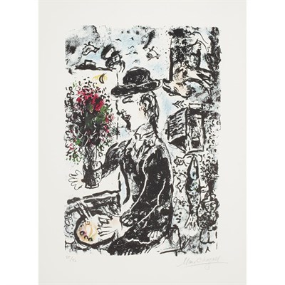 Lot 35 - Marc Chagall LE PEINTRE AU CHAPEAU (M. 1010)...