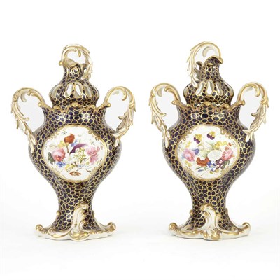 Lot 230 - Pair of English Porcelain Potpourri Vases 19th...