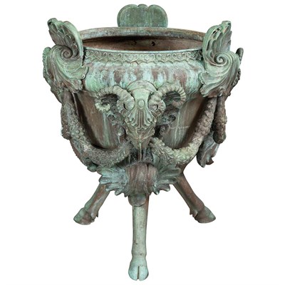 Lot 309 - Neoclassical Style Patinated-Bronze Garden Urn...