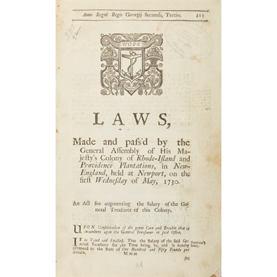 Lot 5 - [RHODE ISLAND] Large group of colonial-era...