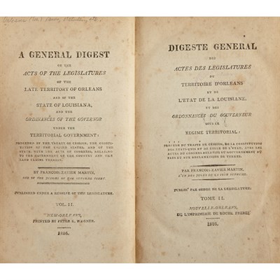 Lot 83 - [LOUISIANA-MARTIN'S DIGEST] MARTIN, FRANCOIS...
