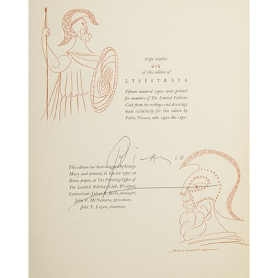 Lot 618 - [PICASSO, PABLO] ARISTOPHANES. Lysistrata. A...