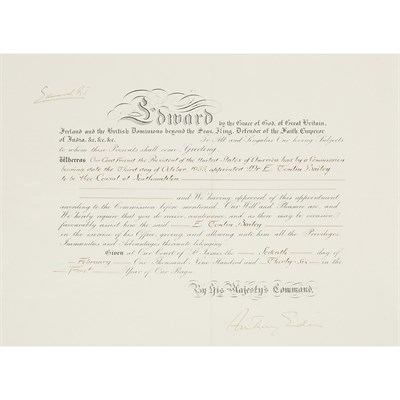 Lot 240 - EDWARD VIII Document signed. Court of St....