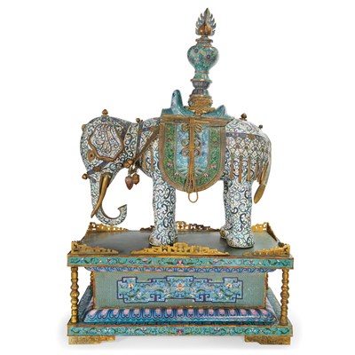 Lot 310 - Pair of Massive Chinese Cloisonne Elephants...