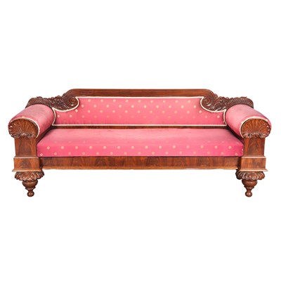 Lot 127 - Classical Mahogany Upholstered Settee 19th...