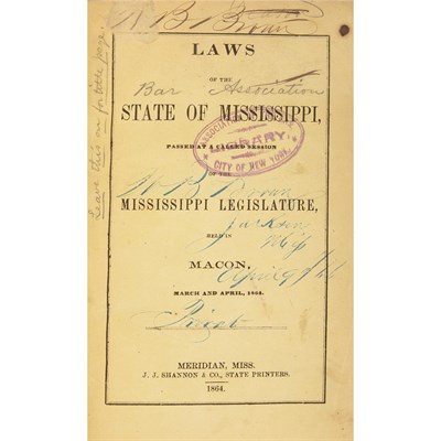 Lot 137 - [CIVIL WAR - MISSISSIPPI] Run of Mississippi...