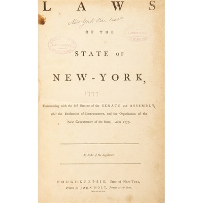 Lot 31 - [NEW YORK - REVOLUTION] Laws of the state of...