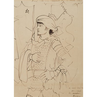 Lot 225 - COCTEAU, JEAN Dessin pour Les Chevaliers de la...