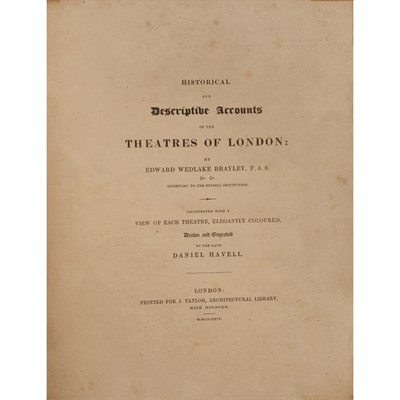 Lot 209 - [THEATRE - COLOR PLATE] BRAYLEY, EDWARD...