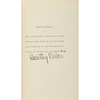 Lot 426 - PARKER, DOROTHY Death and Taxes. New York:...
