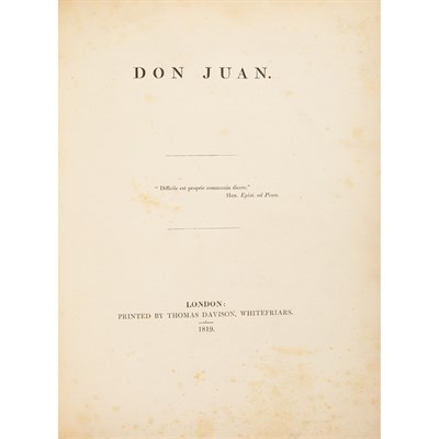 Lot 364 - BYRON, GEORGE GORDON NOEL, LORD Don Juan,...