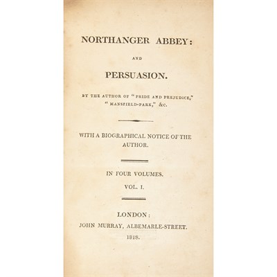Lot 358 - AUSTEN, JANE Northanger Abbey: and Persuasion....