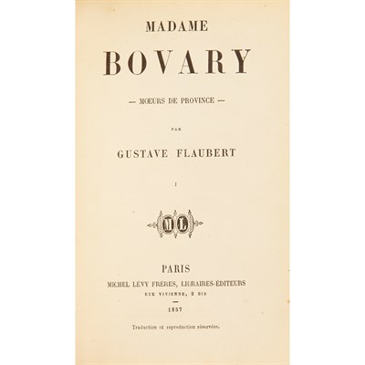 Lot 390 - FLAUBERT, GUSTAVE Madame Bovary. Paris: Michel...