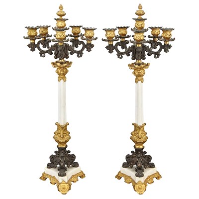 Lot 526 - Pair of Napoleon III Style Gilt and...