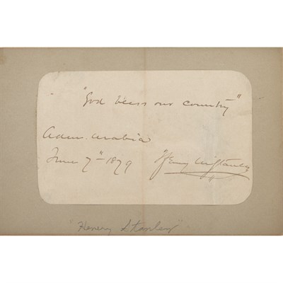 Lot 316 - STANLEY, HENRY MORTON, SIR Inscribed sheet,...