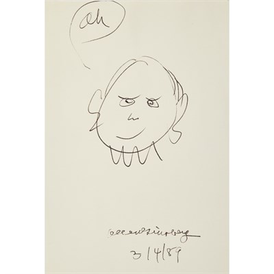 Lot 396 - GINSBERG, ALLEN Signed drawing, likely a...