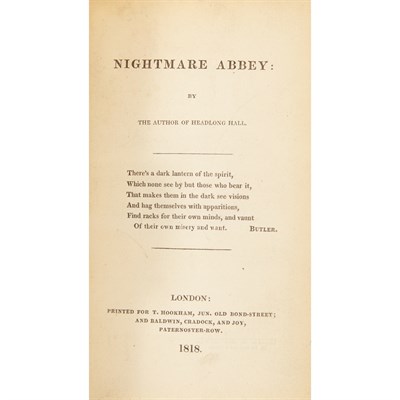 Lot 399 - [GOTHIC NOVEL] [PEACOCK, THOMAS LOVE]...