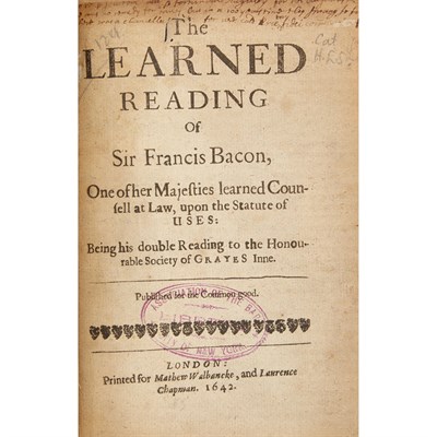 Lot 149 - BACON, FRANCIS The Elements of the Common...