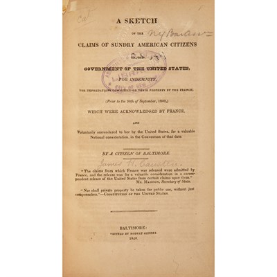 Lot 90 - [LOUISIANA PURCHASE] [PURVIANCE, ROBERT?]. A...